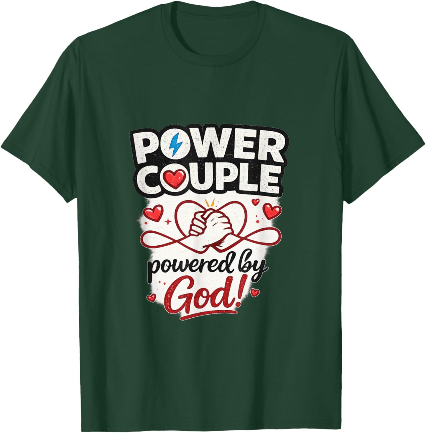Christian Couples Matching Shirt Power Couple Valentines Day T-Shirt - T-Shirt | Forest