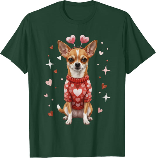 Cute Chihuahua Valentine Heart Valentines Day T-Shirt - T-Shirt | Forest
