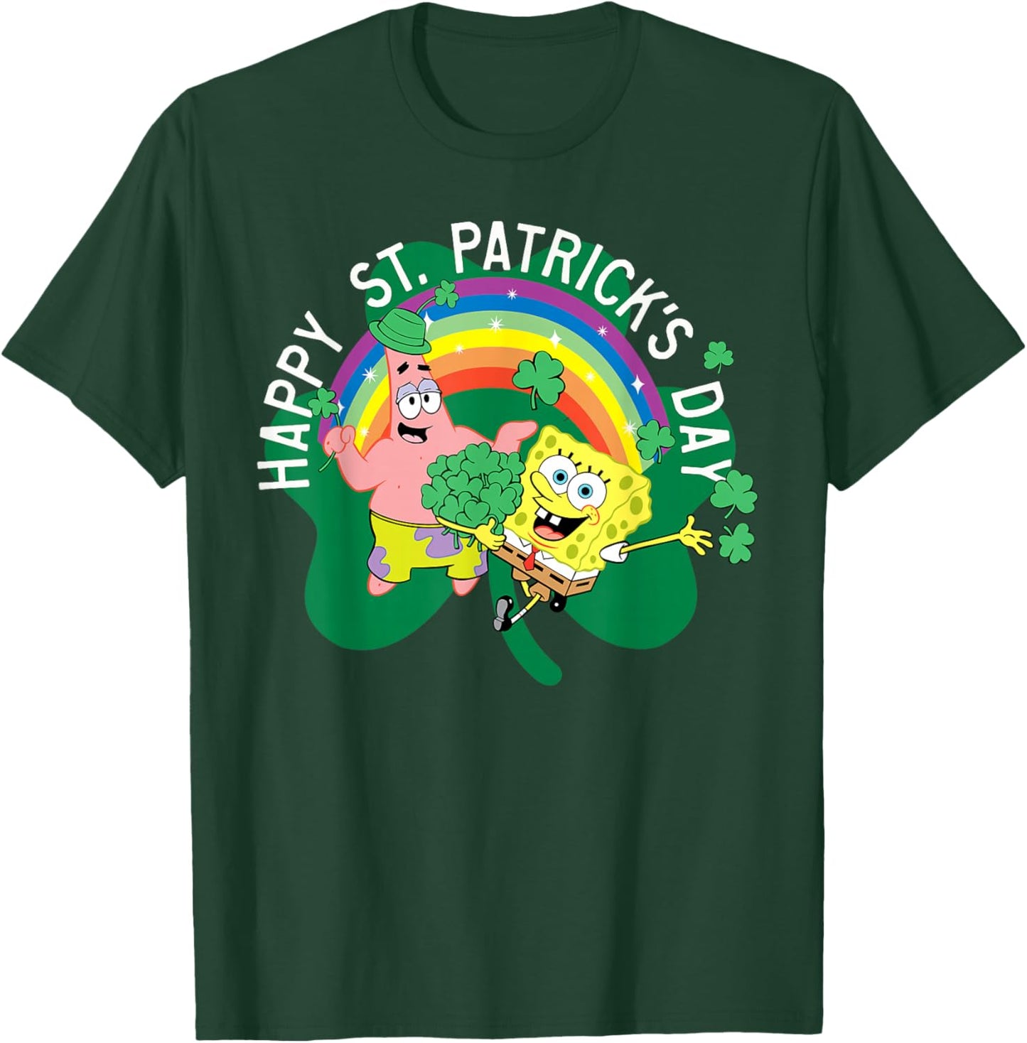 Spongebob Squarepants St. Patrick's Day Holiday Duo Portrait T-Shirt - T-Shirt | Forest