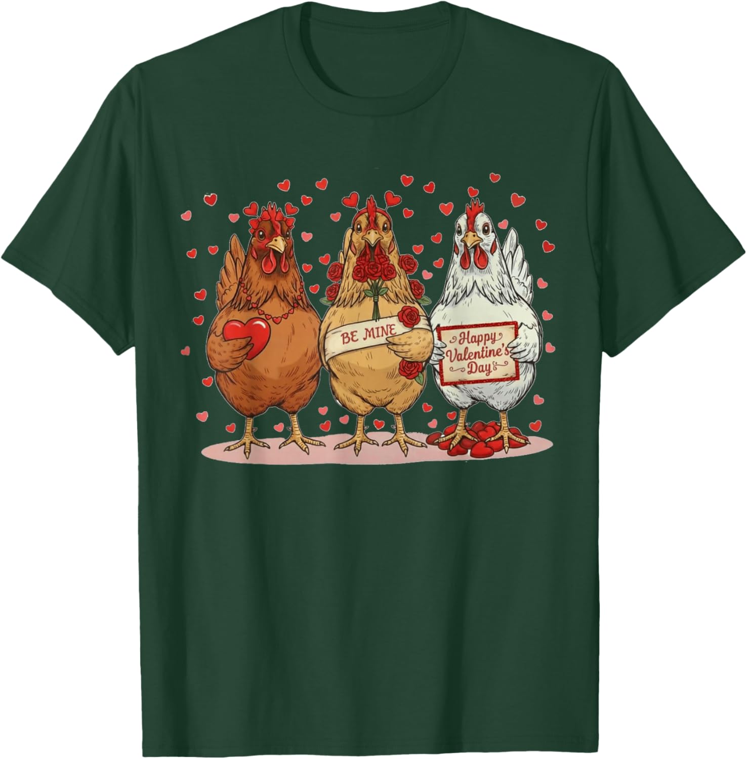 Valentines Day Be Mine, Chicken Valentine T-Shirt - T-Shirt | Forest