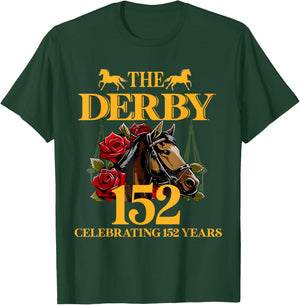 Celebrating 152 Years KY Derby Day Funny Horse Racing 2026 T-Shirt - T-Shirt | Forest