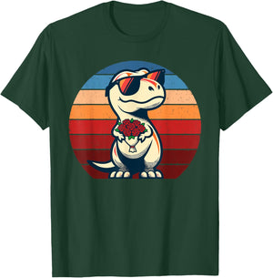Dinosaur T-Rex Love Men Women Kids Funny St. Valentine's T-Shirt - T-Shirt | Forest