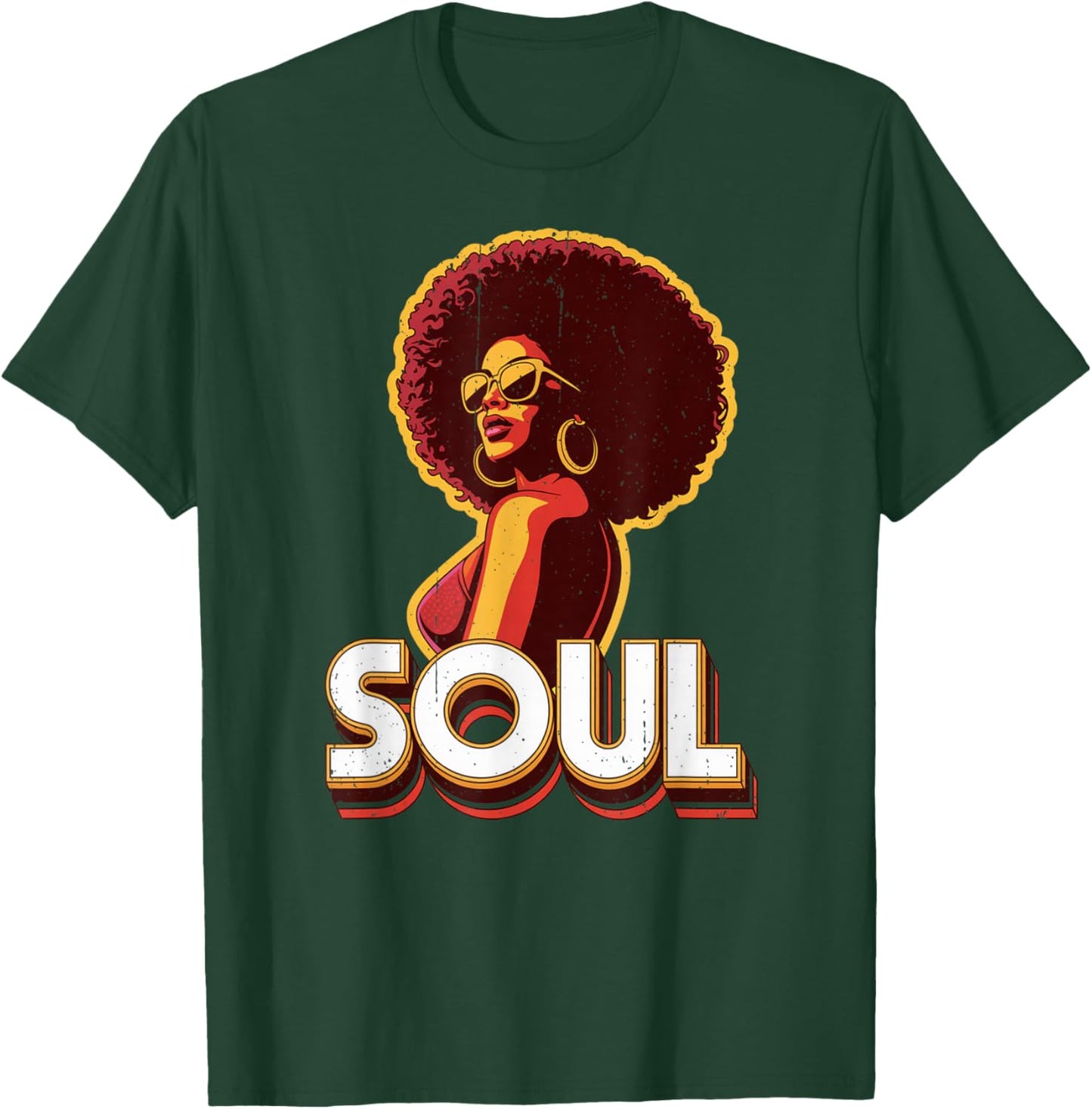 Afro Funk Vintage 70s Retro Soul T-Shirt - T-Shirt | Forest