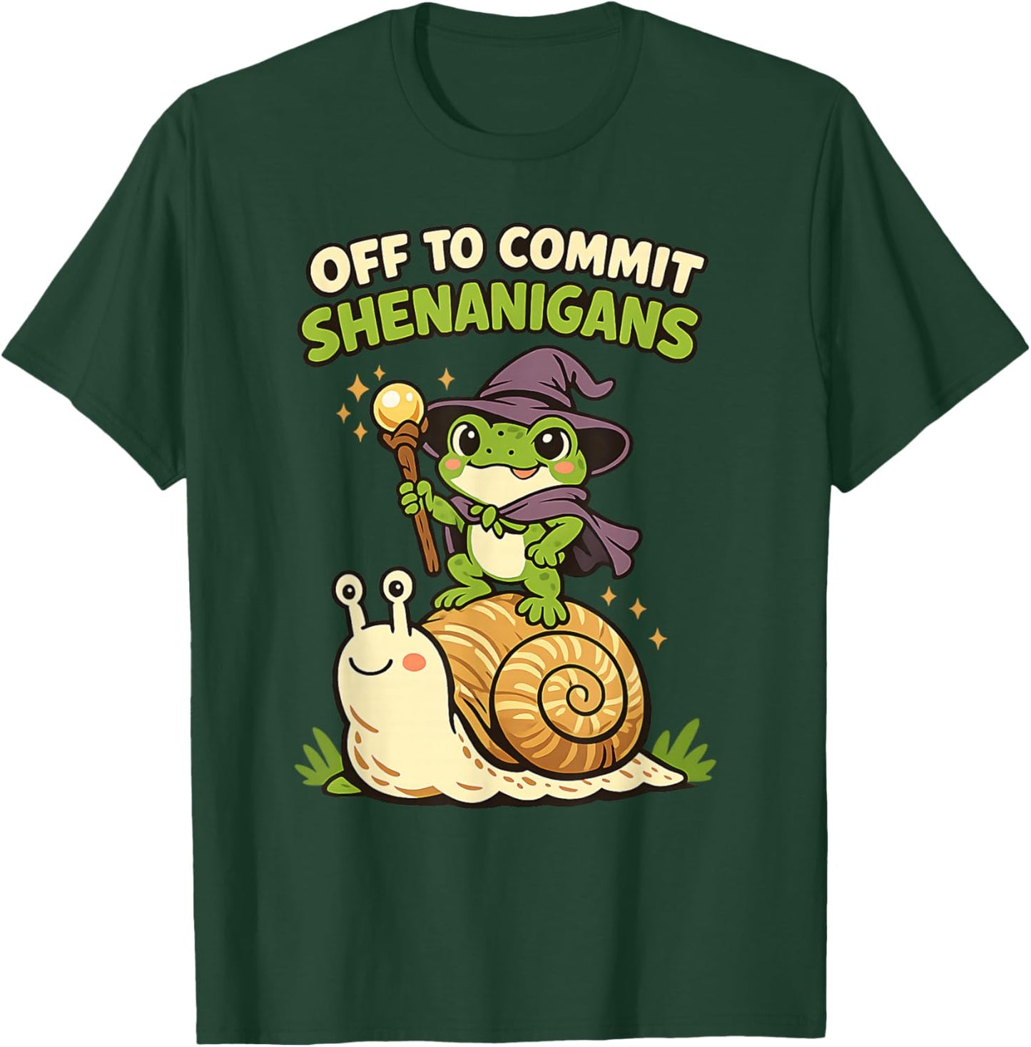 Off to Commit Shenanigans Funny Dark Fantasy Frog Kids Meme T-Shirt - T-Shirt | Forest