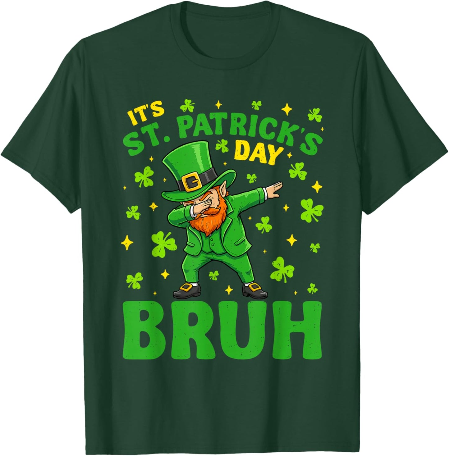 Dabbing Leprechaun Bruh St Patricks Day Teen Girls Boys Kids T-Shirt - T-Shirt | Forest
