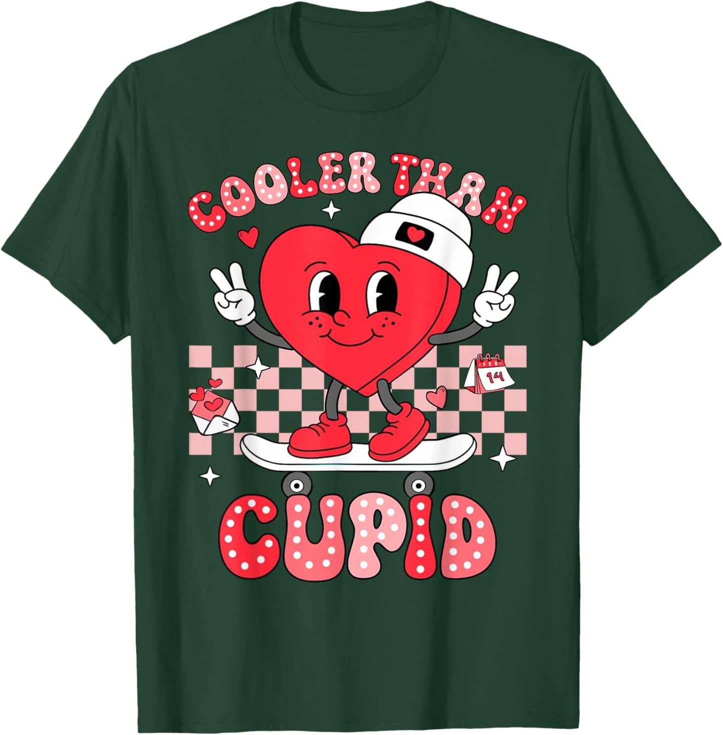 Cooler Than Cupid Valentines Day for Teens Kids Boys Girls T-Shirt - T-Shirt | Forest