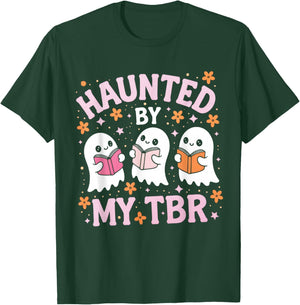 Haunted by My TBR Cute Ghost Reading Books Halloween T-Shirt - T-Shirt | Forest