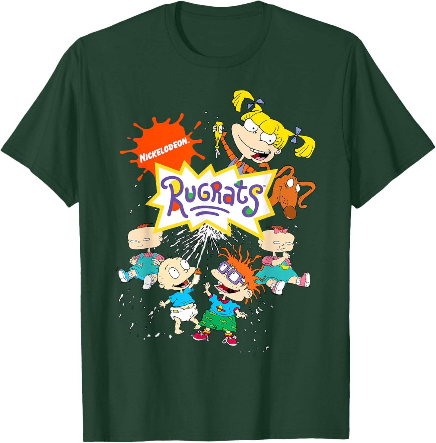 Rugrats Logo with Nick Logo and Rugrats Characters T-Shirt - T-Shirt | Forest