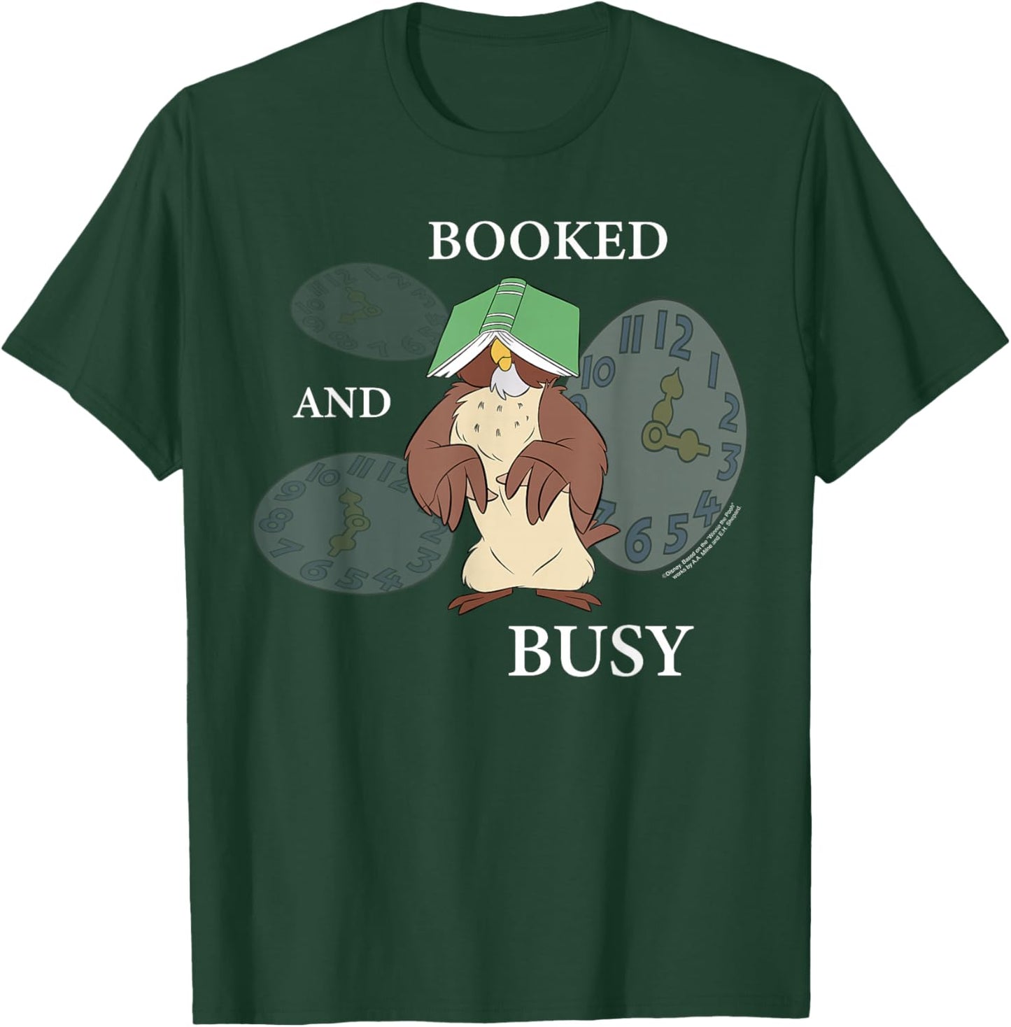 Disney Winnie The Pooh Owl Booked and Busy Funny Mood T-Shirt - T-Shirt | Forest