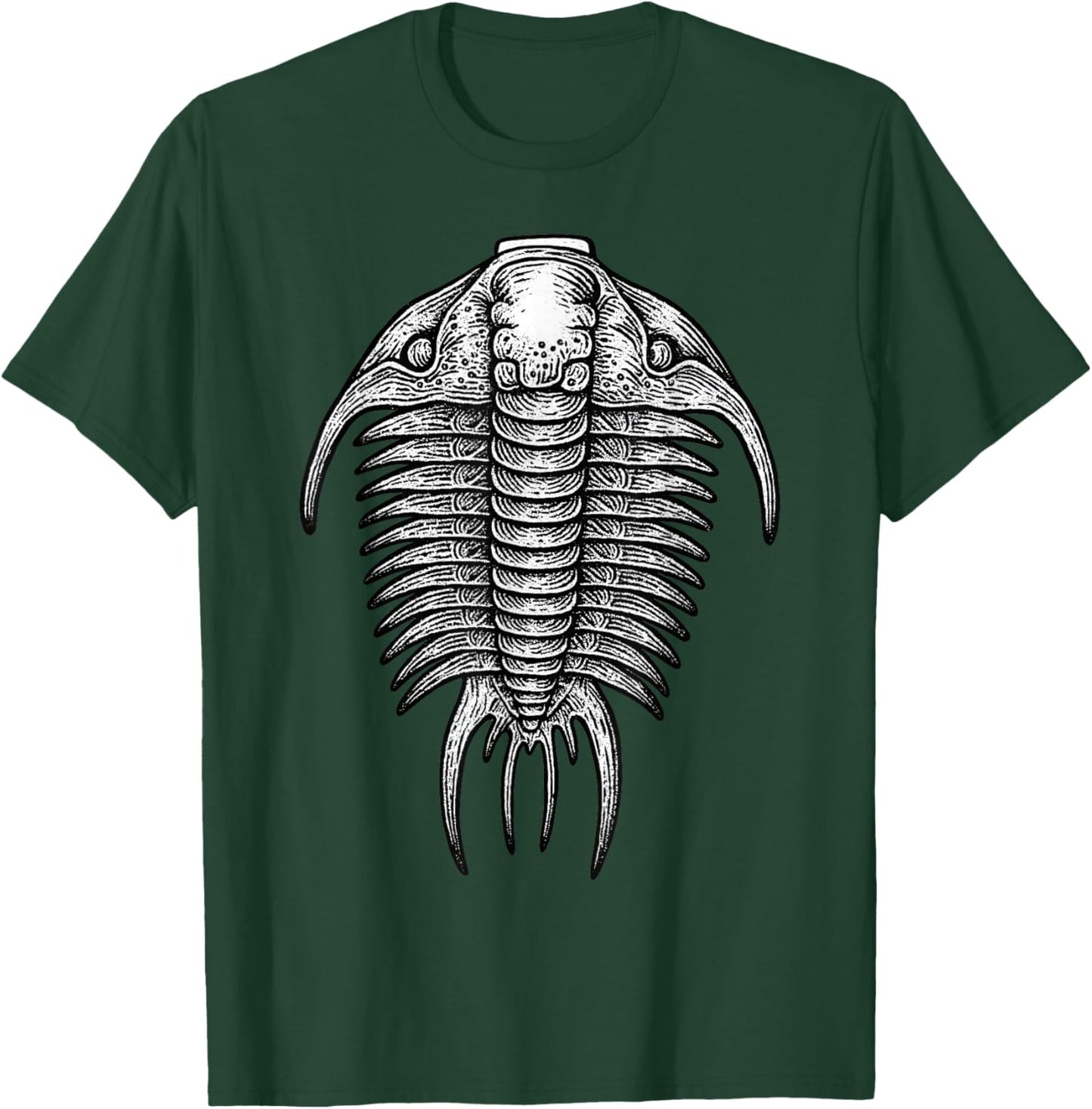 Trilobite Fossil Ancient Arthropod Dorsal View Paleontology T-Shirt - T-Shirt | Forest