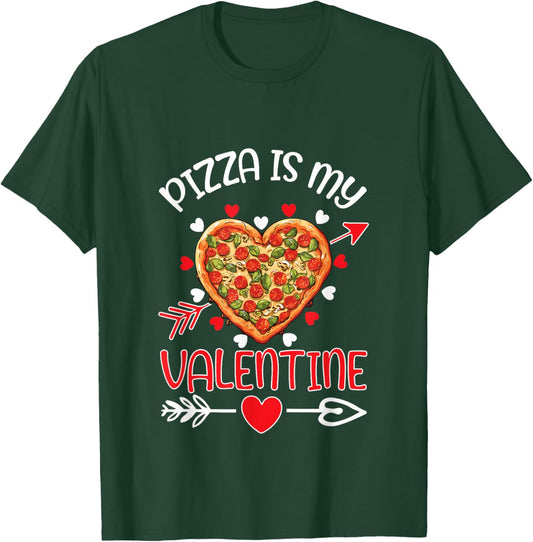 Pizza is My Valentine Funny Valentines Day Boys Kids T-Shirt - T-Shirt | Forest
