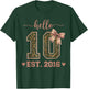 Hello Ten EST 2016 10th Birthday Coquette 10 Year Leopard T-Shirt - T-Shirt | Forest