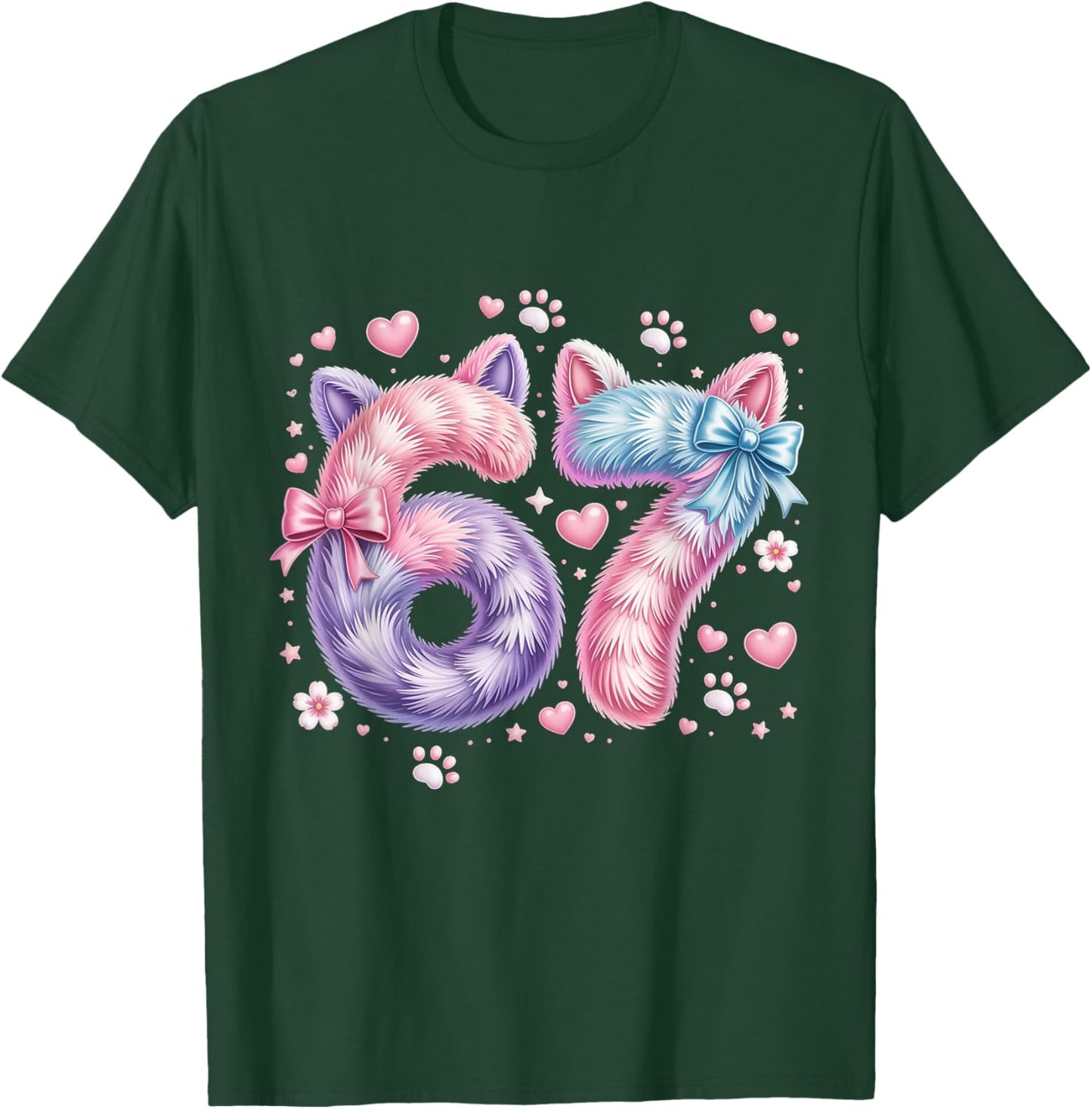 67 Six Seven Cat Shirt Kids Girls Boys Cat 6 7 Cat Six Seven T-Shirt - T-Shirt | Forest