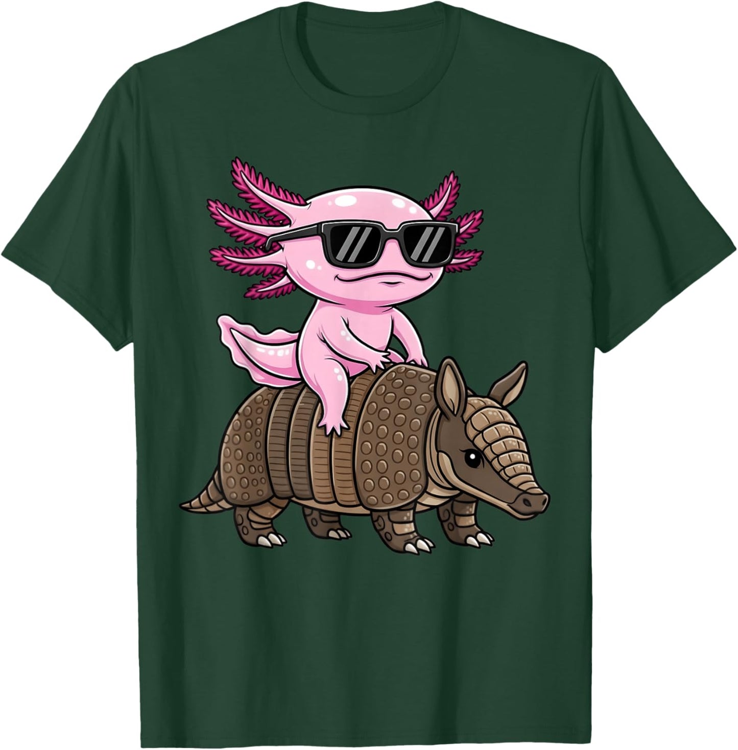 Cute Armadillo Axolotl Graphic Animal Lover Kids Boys T-Shirt - T-Shirt | Forest