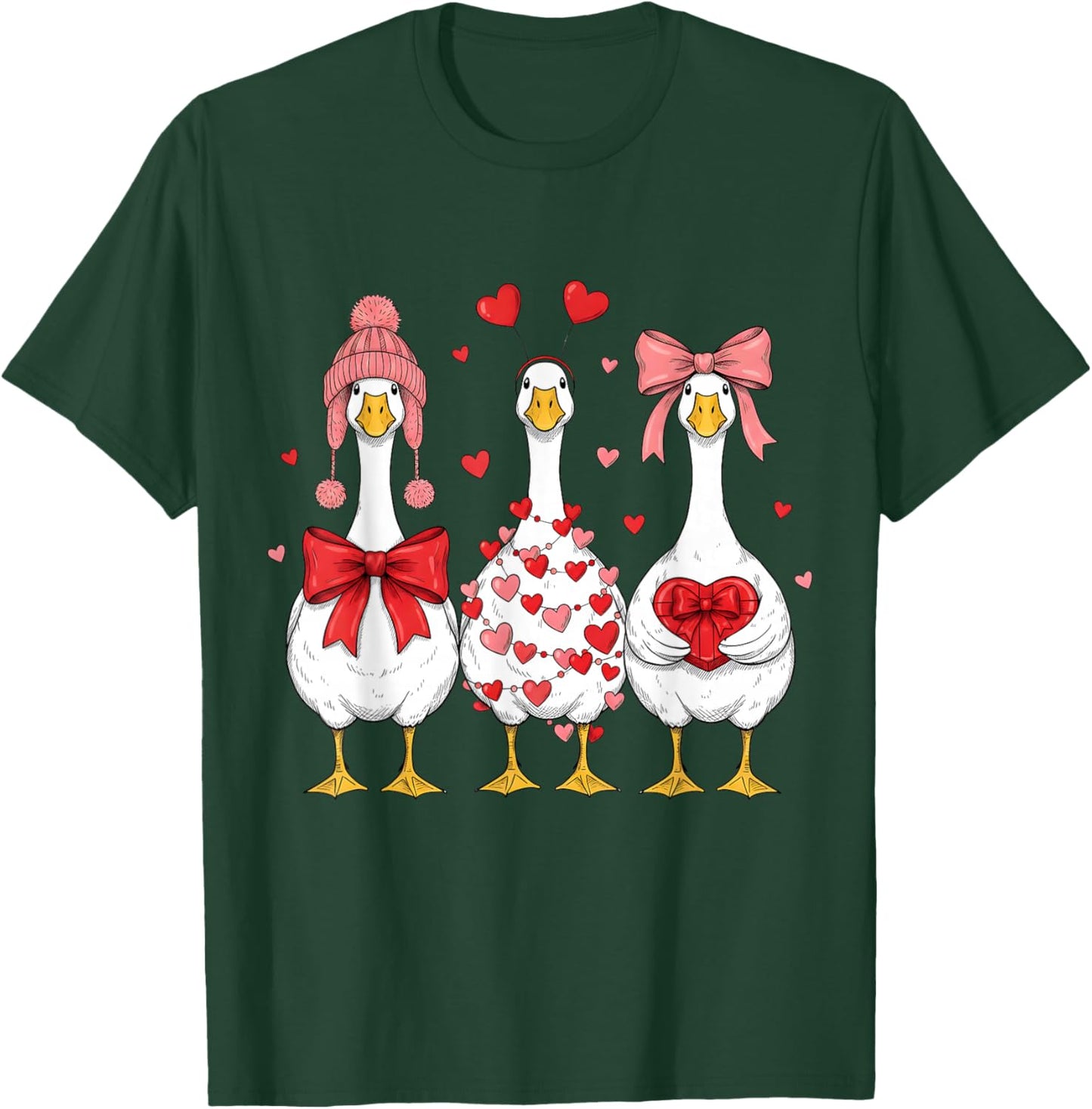 Funny Valentine Silly Goose Valentine's Day Women Girls T-Shirt - T-Shirt | Forest