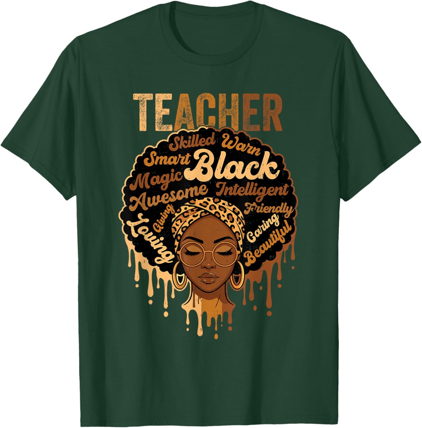Black Teacher Black History Melanin African Educator T-Shirt - T-Shirt | Forest