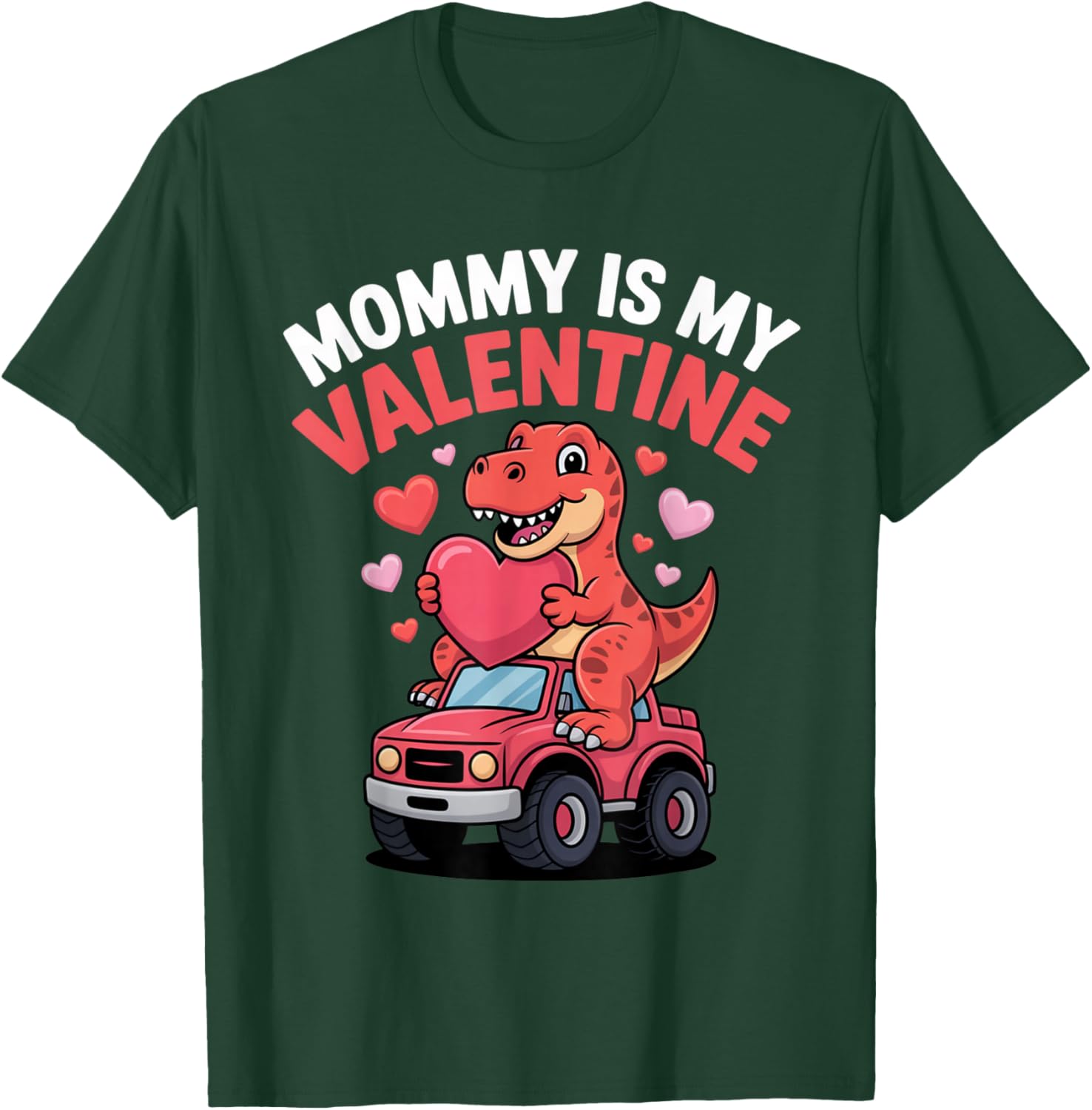 Mommy is My Valentine Cute Dinosaur Heart Outfit Kids Boys T-Shirt - T-Shirt | Forest