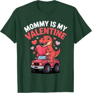 Mommy is My Valentine Cute Dinosaur Heart Outfit Kids Boys T-Shirt - T-Shirt | Forest