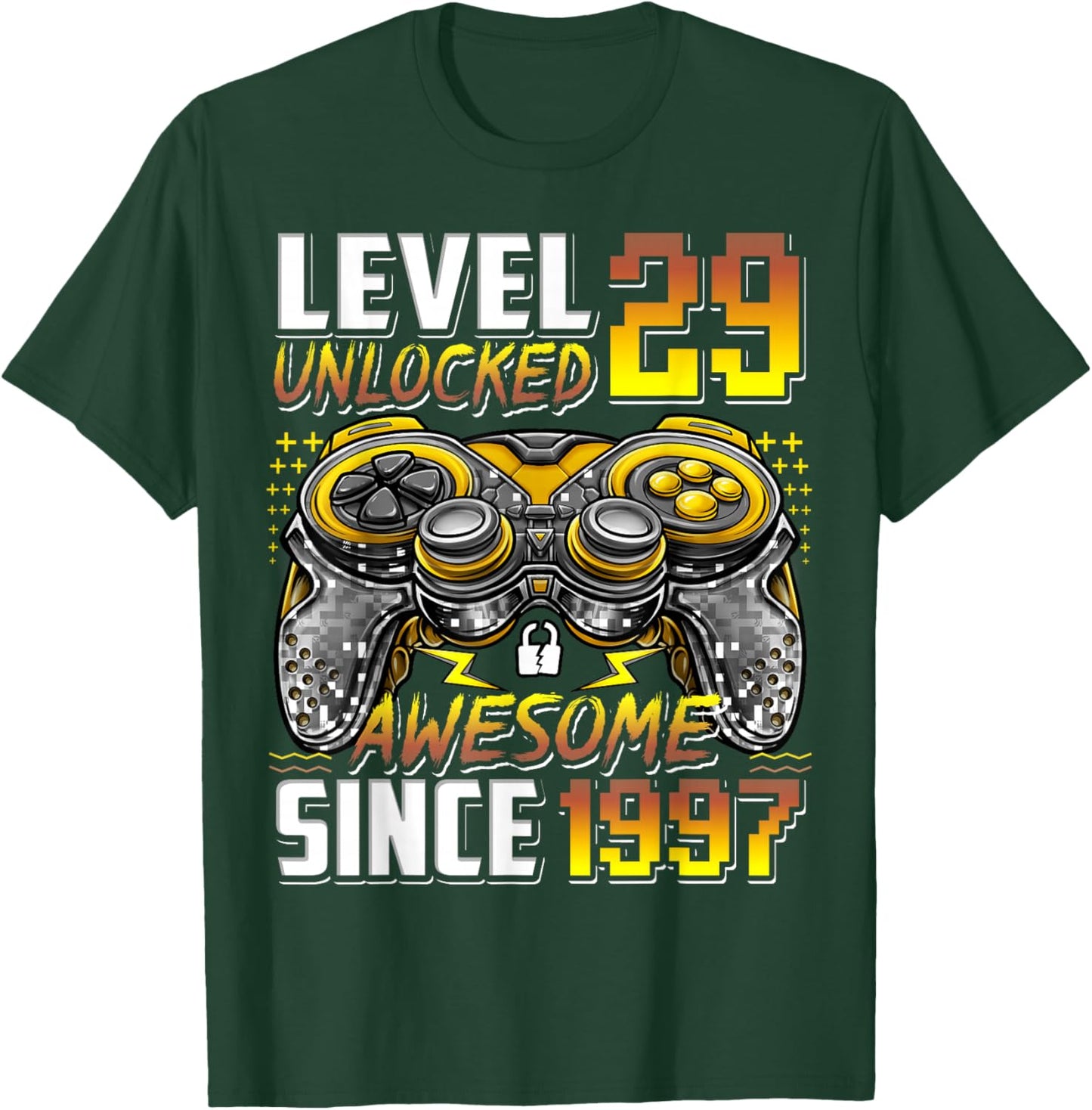Level 29 Unlocked Awesome Since 1997 29th Birthday Gaming T-Shirt - T-Shirt | Forest