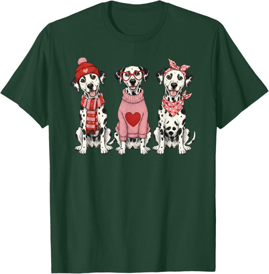 Cute Dalmatian Valentine Dog T-Shirt - T-Shirt | Forest