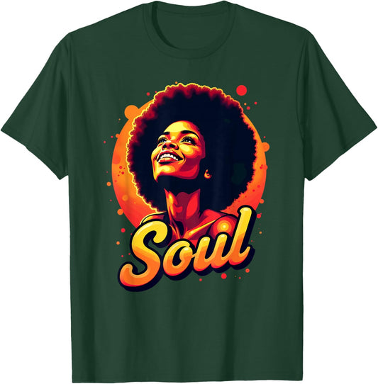 Retro 70s Funk Soul Music Black Girl Melanin T-Shirt - T-Shirt | Forest