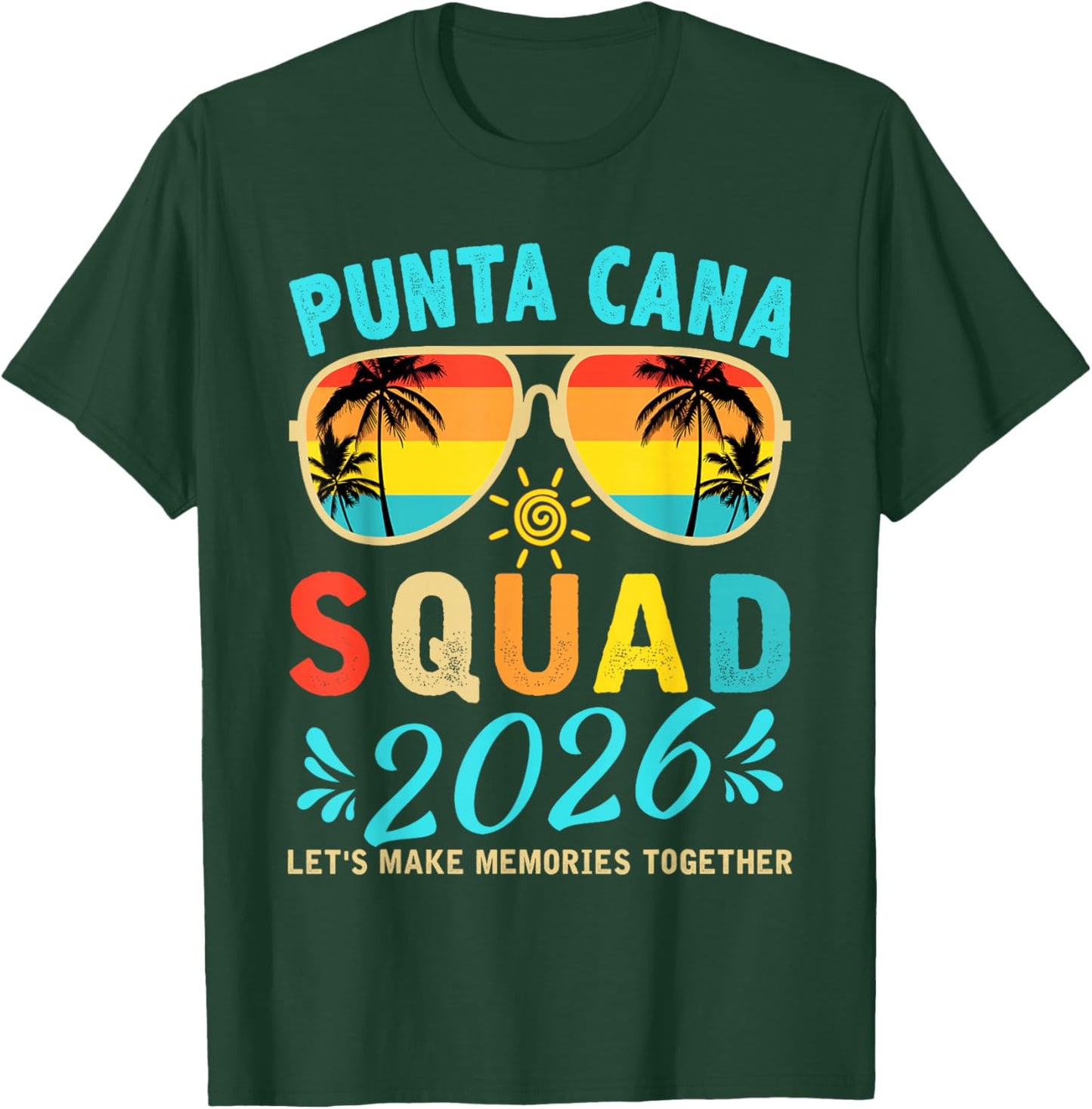 Punta Cana Squad 2026 Funny Groovy Reunion Friends Trip T-Shirt - T-Shirt | Forest