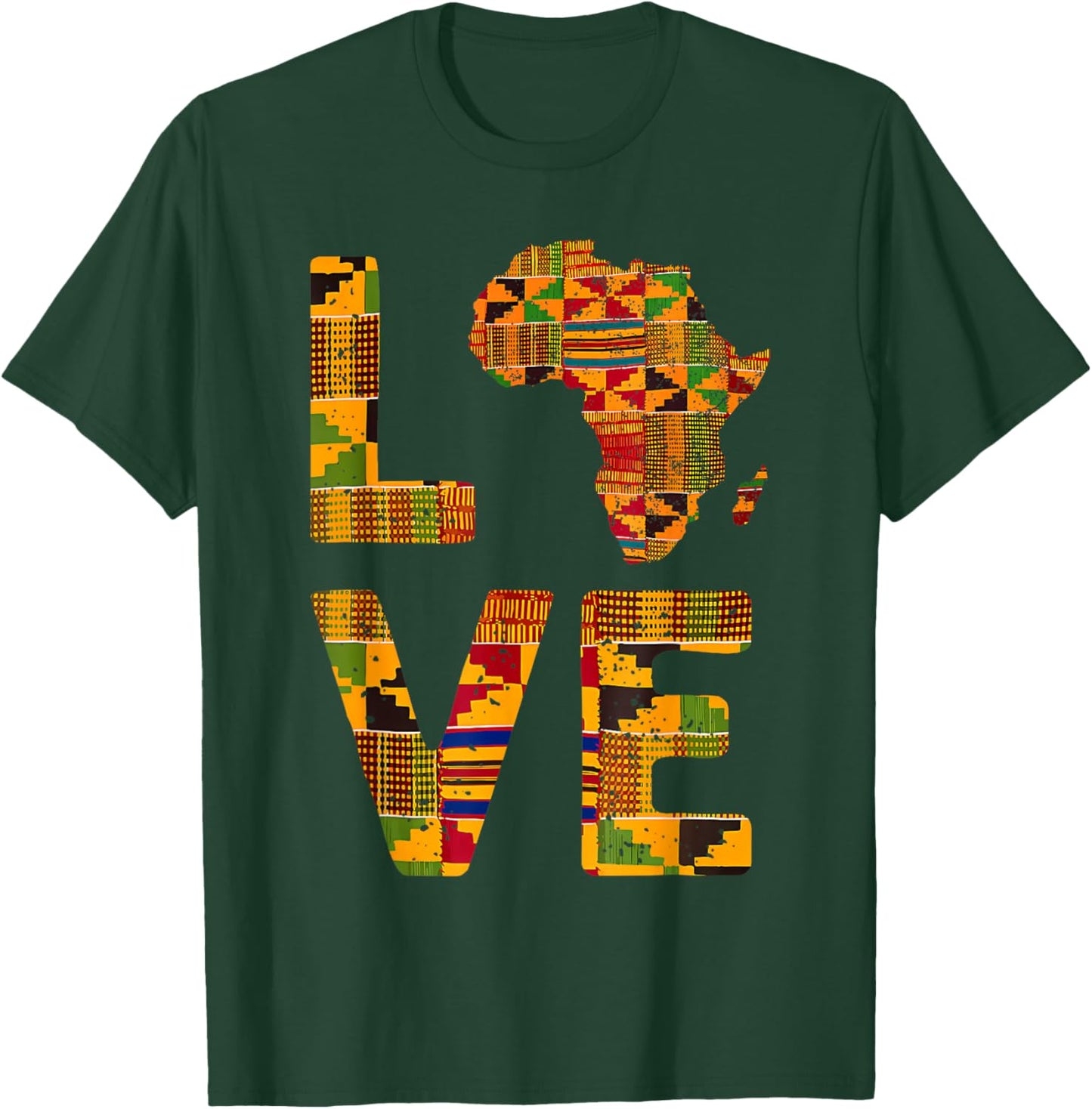 Africa Cool African Roots Map Traditional Kente Cloth T-Shirt - T-Shirt | Forest