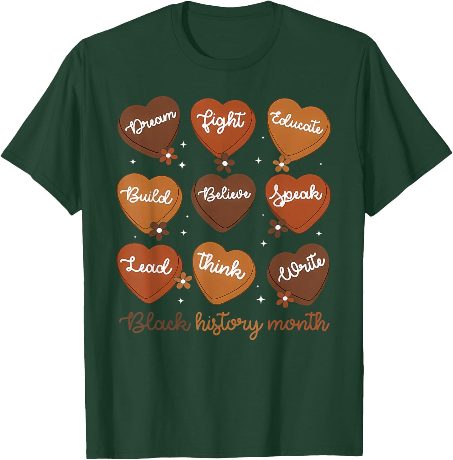 Retro Black History Month Heart Candy African American Pride T-Shirt - T-Shirt | Forest
