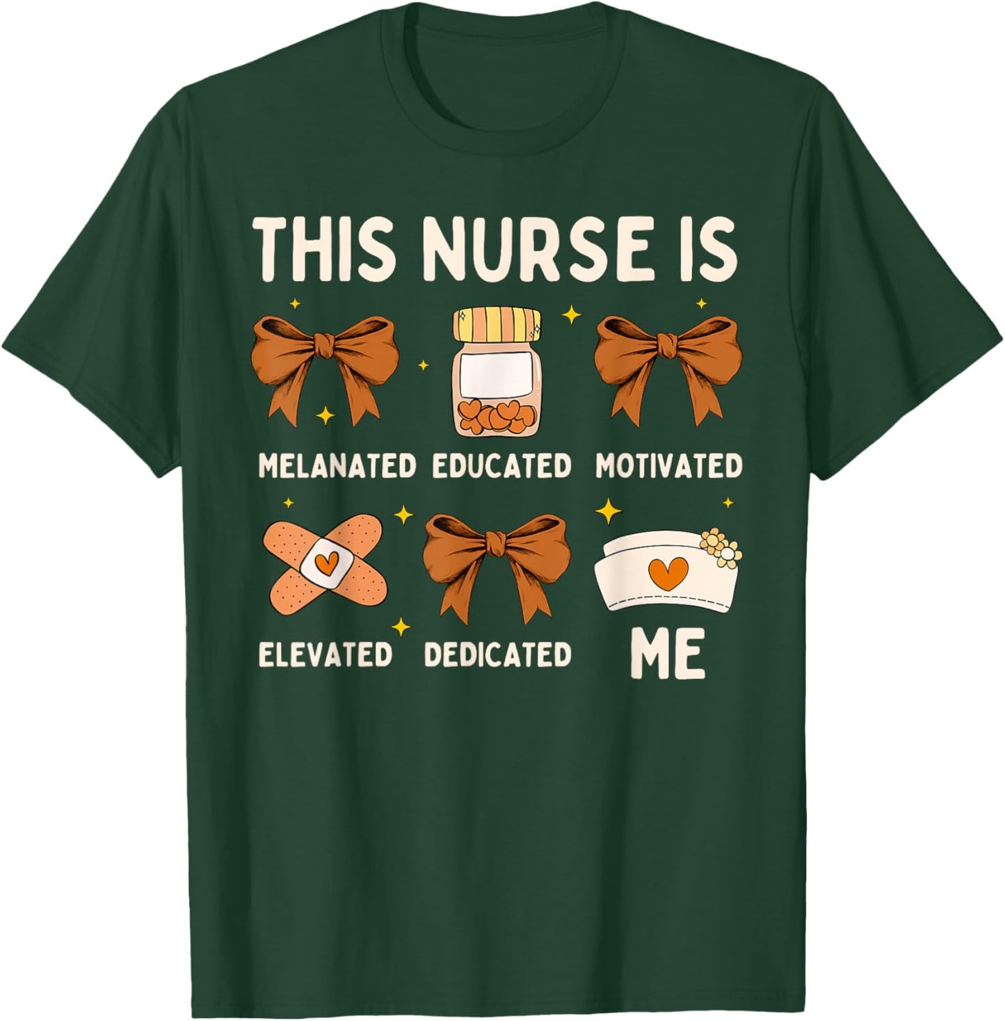 Black History Month African American Nurse for Melanin Women T-Shirt - T-Shirt | Forest