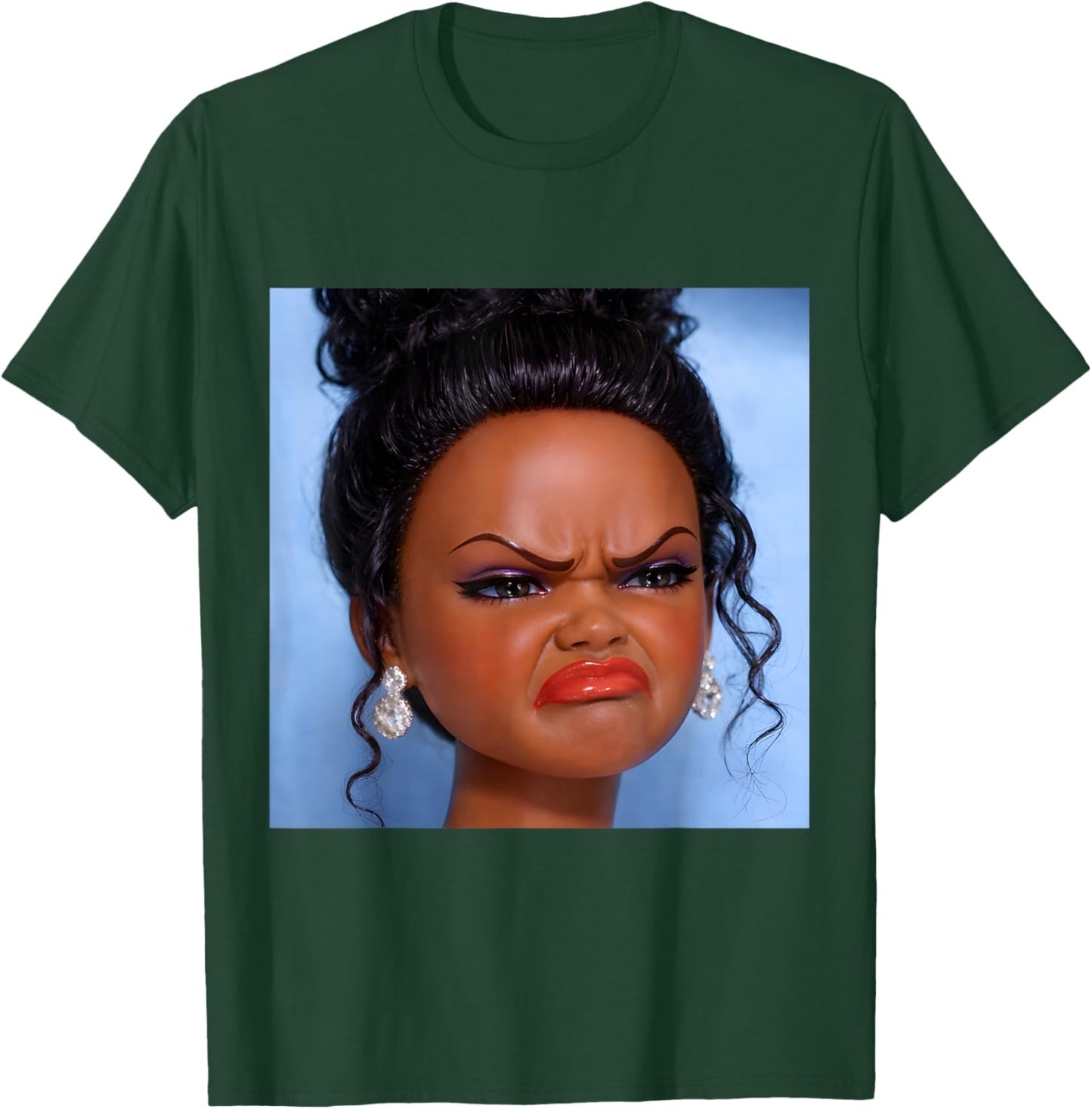 Angry Disgusted Black Doll Face Meme T-Shirt - T-Shirt | Forest