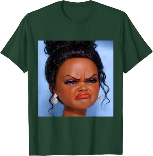 Angry Disgusted Black Doll Face Meme T-Shirt - T-Shirt | Forest