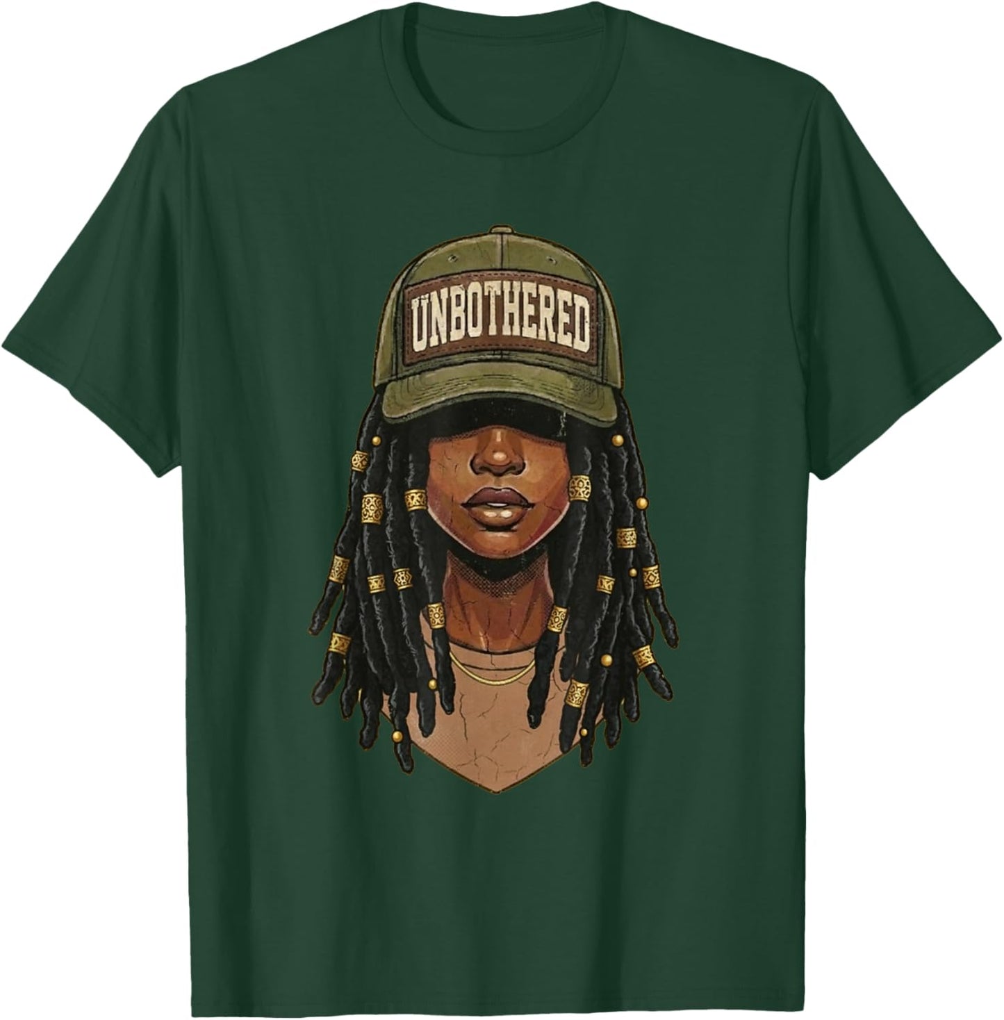 Retro Unbothered Black Women Camo, Black History Month Women T-Shirt - T-Shirt | Forest