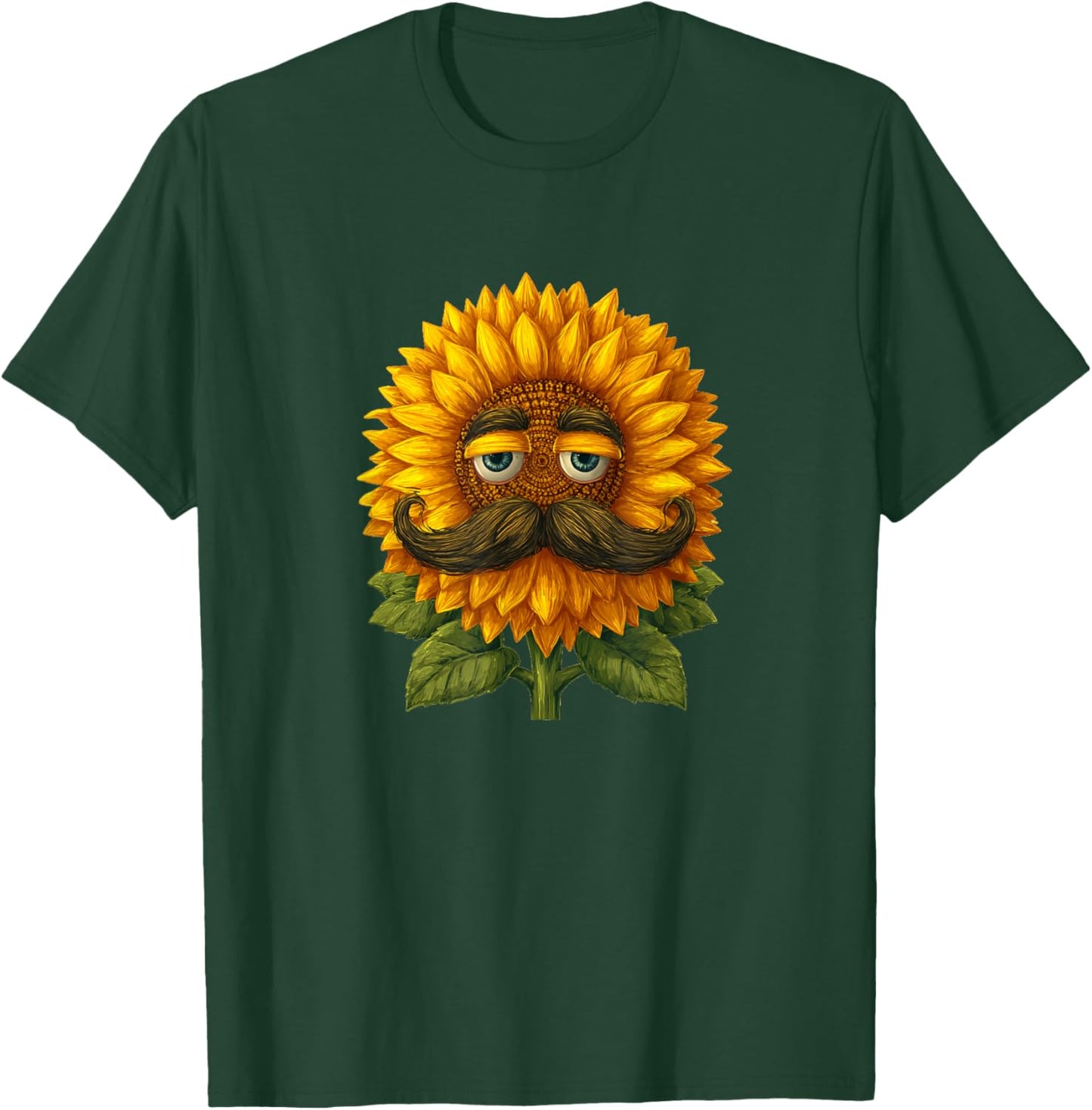 Handsome Mustache Sunflower Face Costume T-Shirt - T-Shirt | Forest