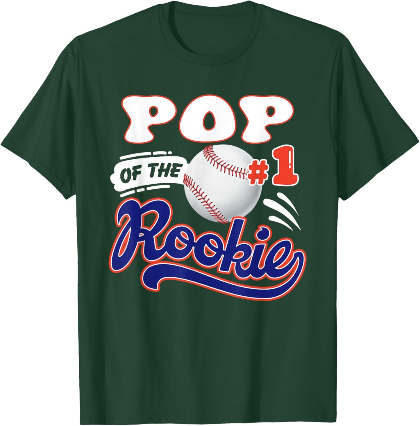 Pop Rookie of Year 1st Birthday Baseball Theme Matching T-Shirt - T-Shirt | Forest