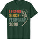 Legend Since February 2008 Fishing 18th Birthday Fisherman T-Shirt - T-Shirt | Forest