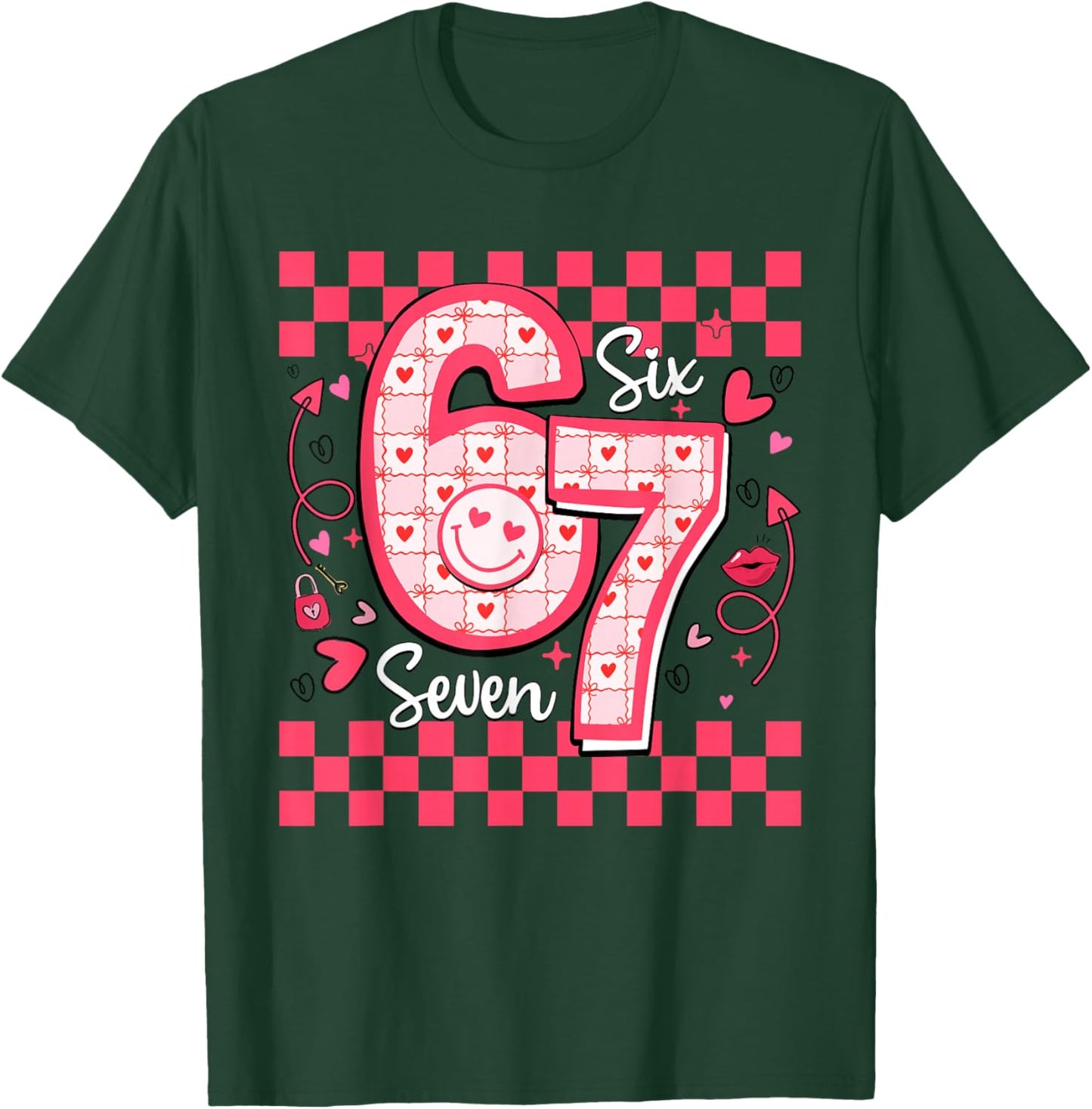 Valentines Funny 67 Six Seven Meme 6 7 Women Girls Teens T-Shirt - T-Shirt | Forest