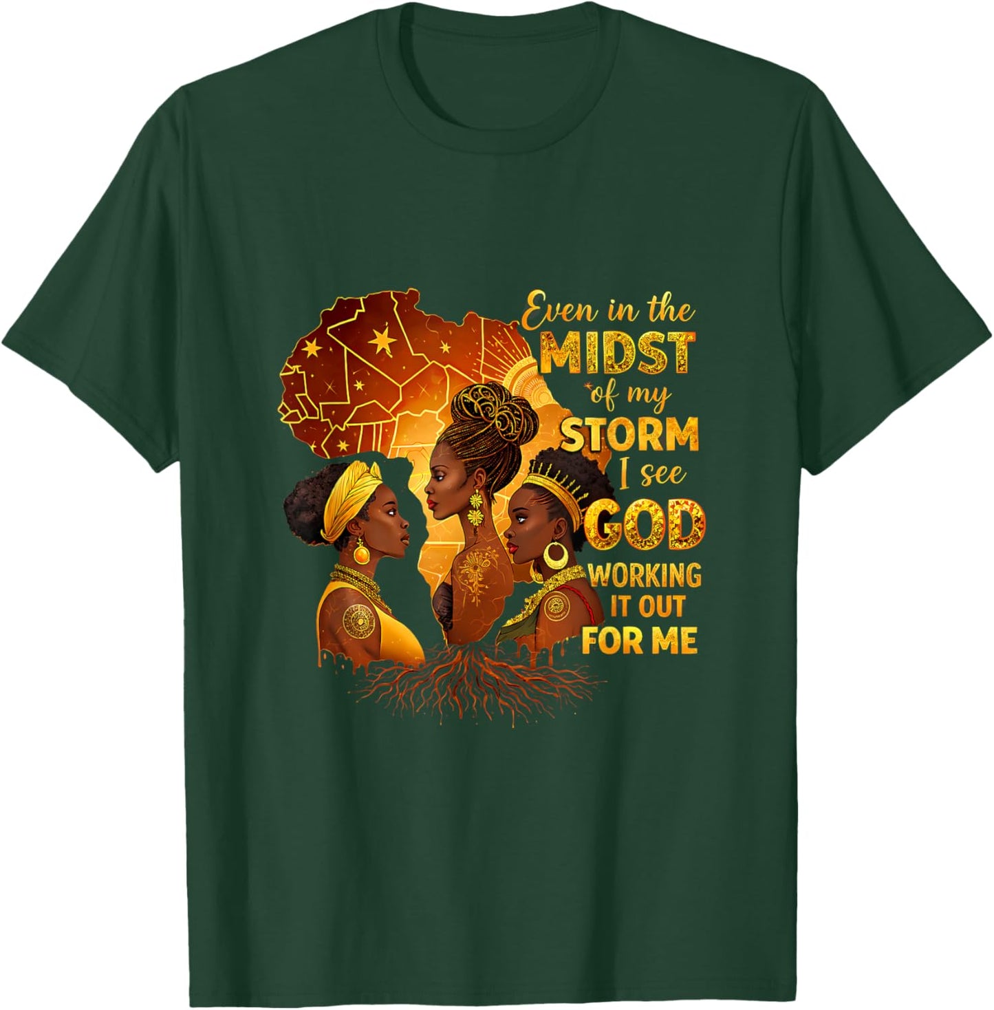 Queen Dope Blessed Afrocentric Melanin Black History Pride T-Shirt - T-Shirt | Forest