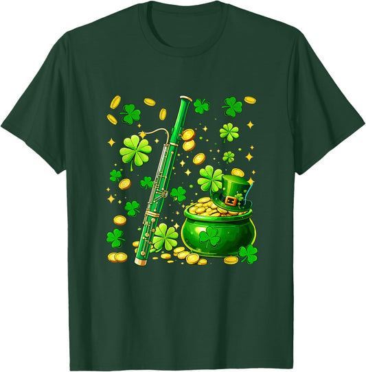 Bassoon Instrumentalist St. Patrick's Day Shamrocks Coins T-Shirt - T-Shirt | Forest