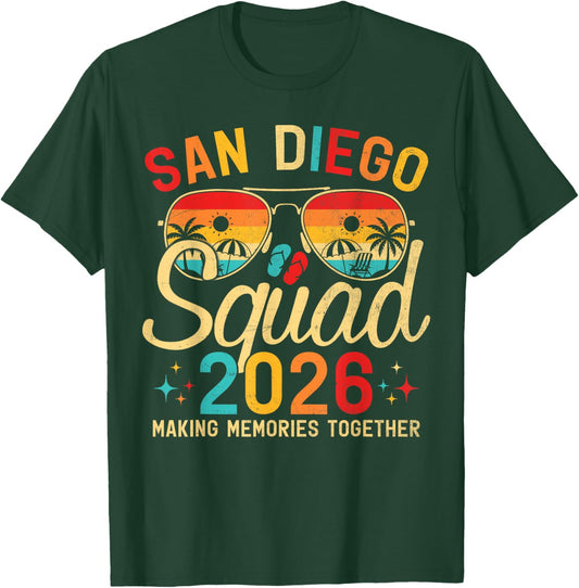 San Diego Beach CA Summer Vacation Family Trip 2026 Squad T-Shirt - T-Shirt | Forest