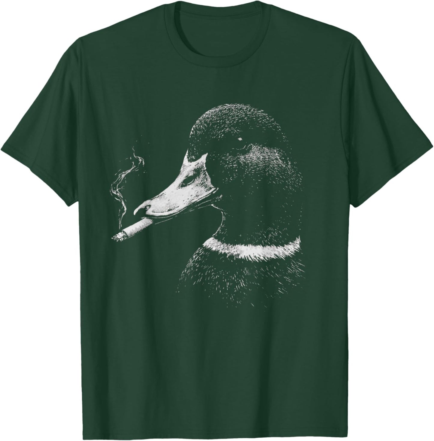 Funny Smoking Duck Hunting Mallard Duck Smoking Cigarette T-Shirt - T-Shirt | Forest