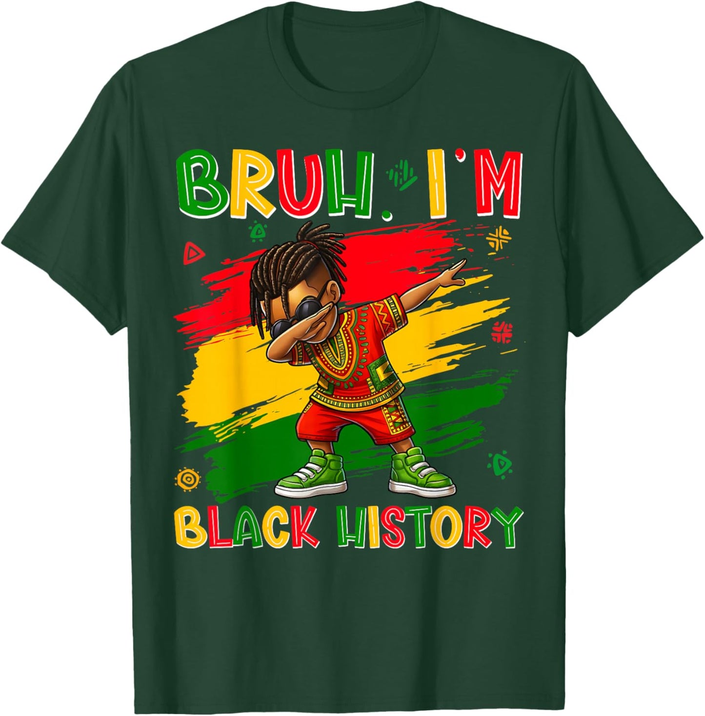 Black History Month I Am Black History Dabbing Afro Men Boy T-Shirt - T-Shirt | Forest