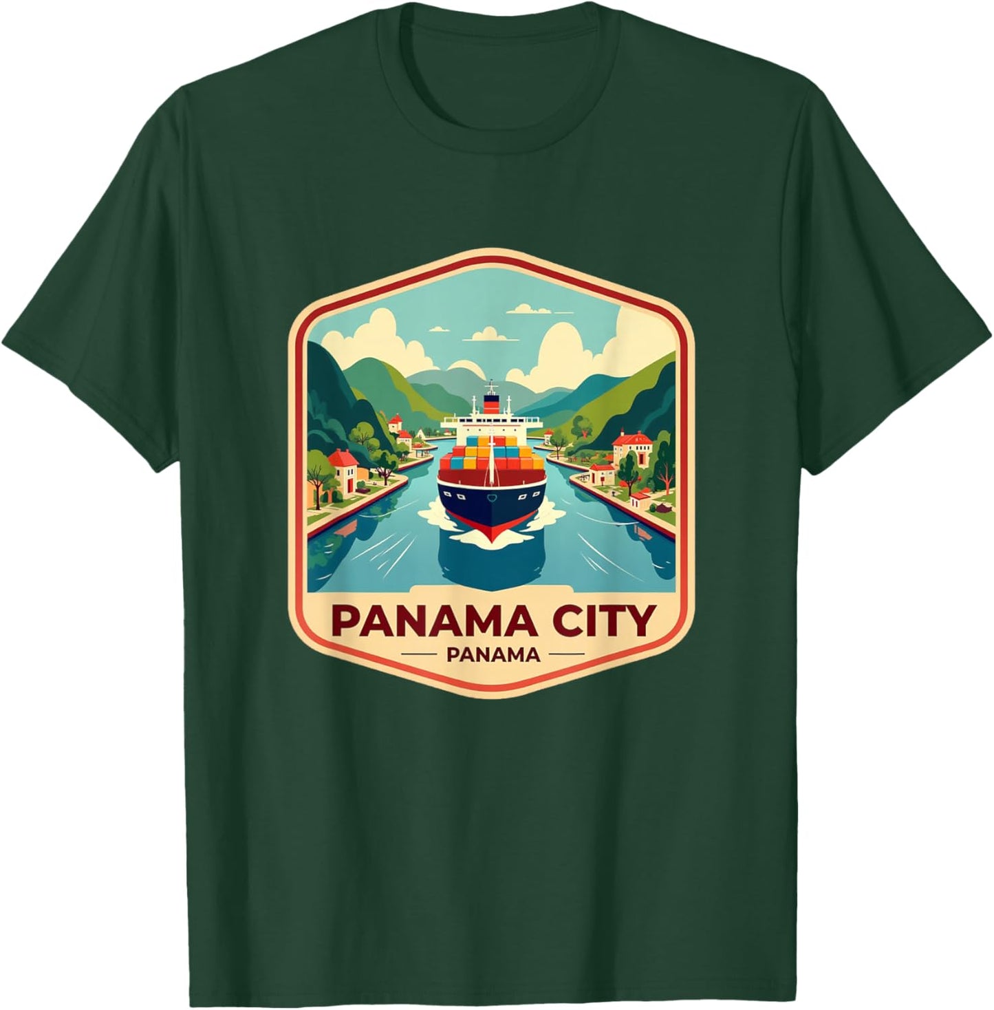 Panama Canal Souvenir Panamanian Reminder Travel Men Women T-Shirt - T-Shirt | Forest