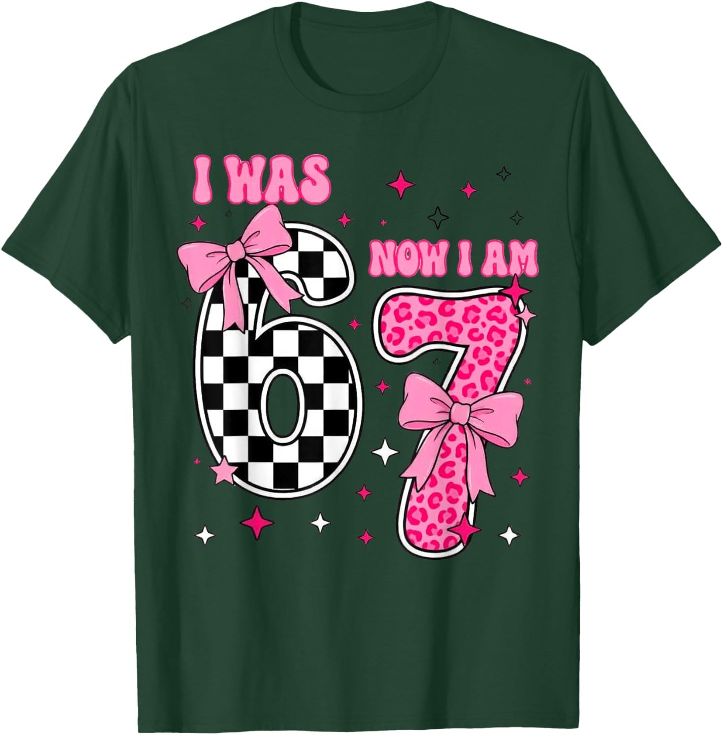 I was 6 Now I Am 7, 7th Birthday T-Shirt - T-Shirt | Forest