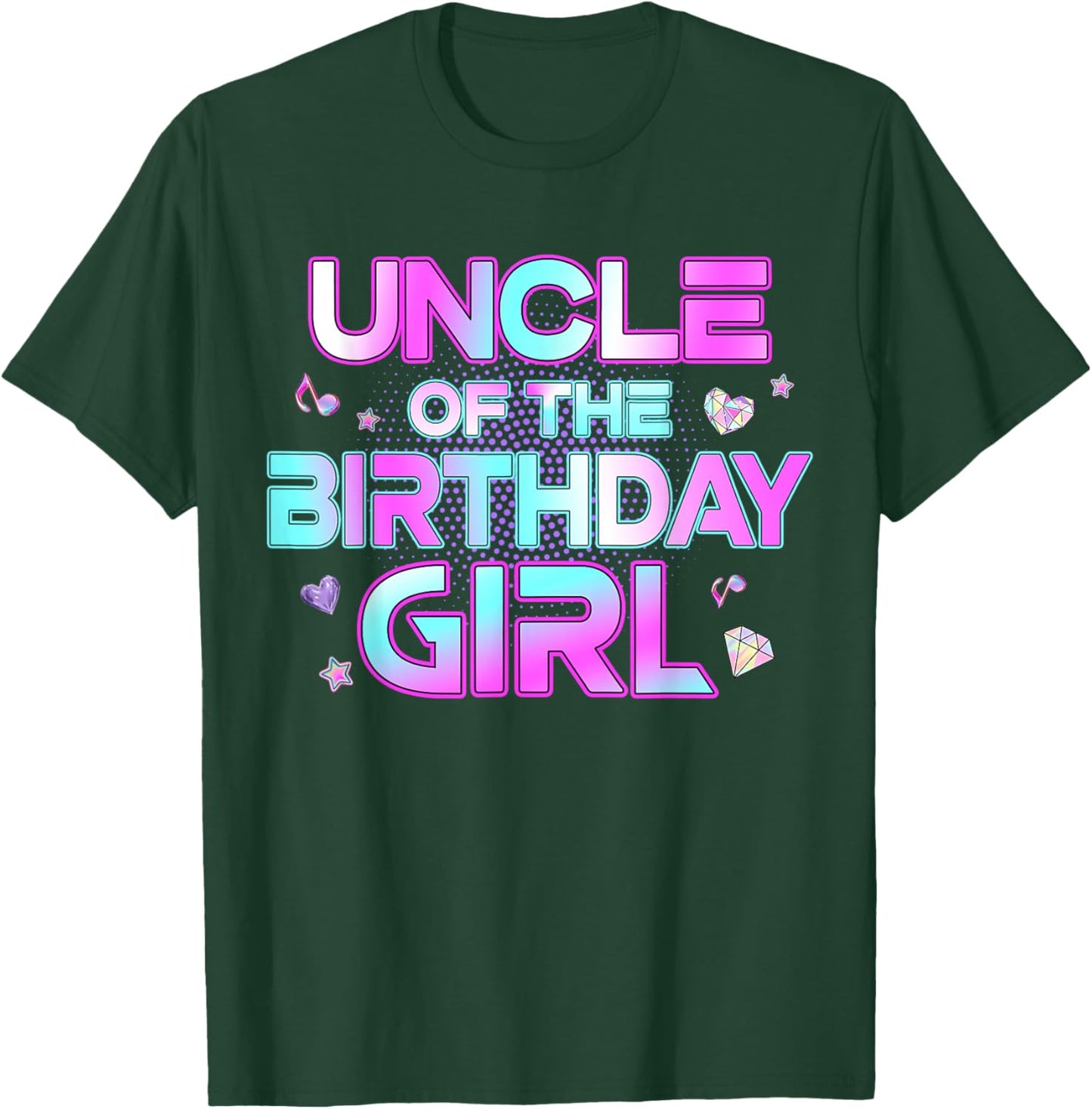 Uncle of The Birthday Girl Matching Family Birthday Party T-Shirt - T-Shirt | Forest