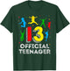 13th Birthday Shirt Official Teenager 13 Year Old Jumping T-Shirt - T-Shirt | Forest