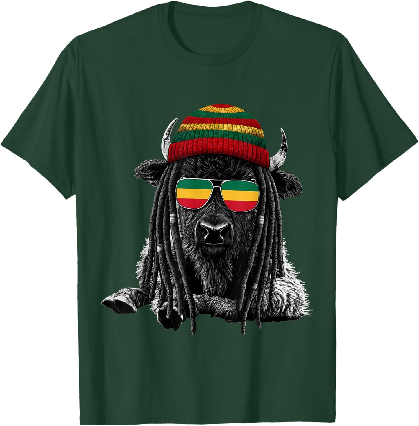 Rasta Reggae Music Rastafarian Roots Jamaican Rastafari T-Shirt - T-Shirt | Forest