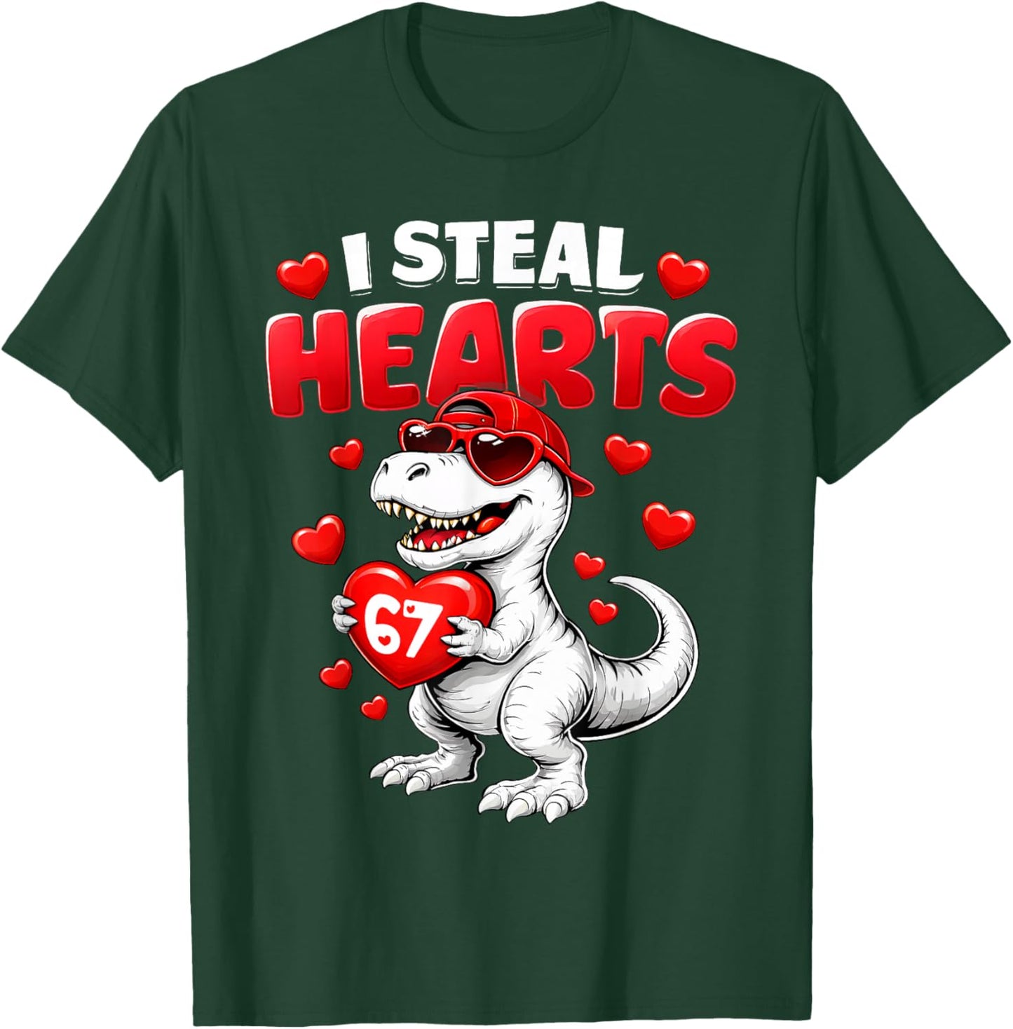 I Steal Hearts T Rex Valentine’s Day 67 Meme 6 7 Boys Kids T-Shirt - T-Shirt | Forest