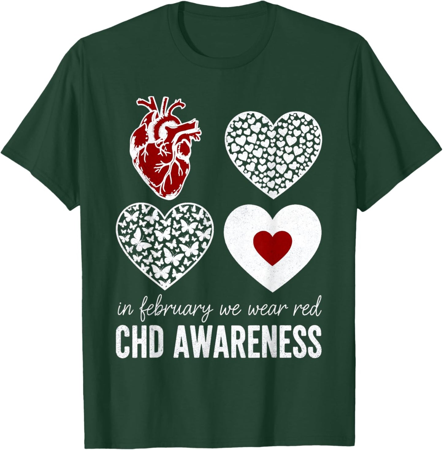 in February We Wear Red Kids Heart Disease Month T-Shirt - T-Shirt | Forest