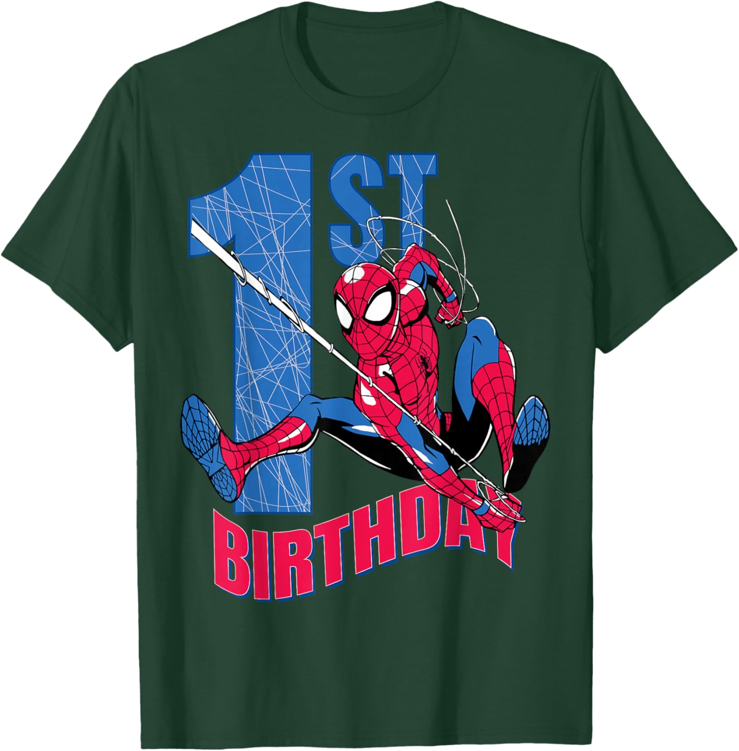 Marvel Comics Spider-Man 1st Birthday Hero Web Action T-Shirt - T-Shirt | Forest