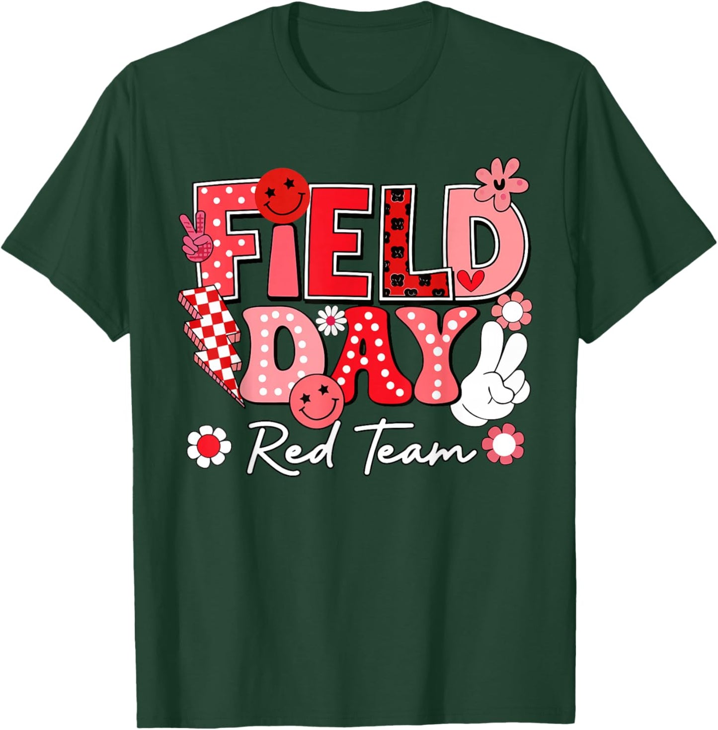 Field Day Red Team Funny for Teacher Kids Field Day Games T-Shirt - T-Shirt | Forest